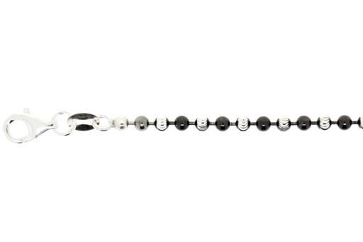 Bead chain 250 45cm rutenium plated