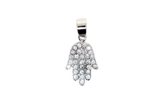 [064240001ZBL] Colgante plata 925 la mano de fatima cz 