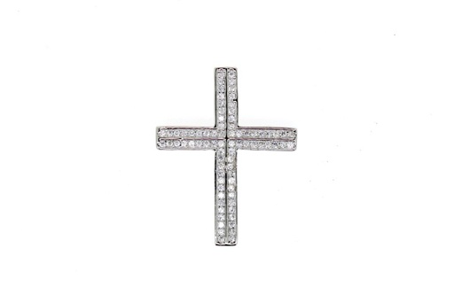 [067810001ZBL] Silver 925 microsetting pendant cz cross