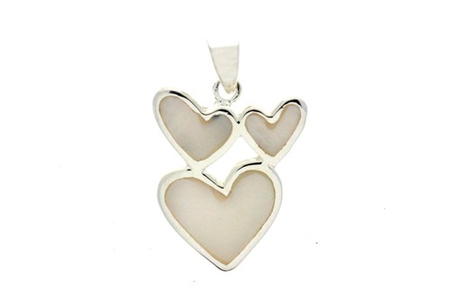 [069620000NBL] Silver 925 mop pendant hearts