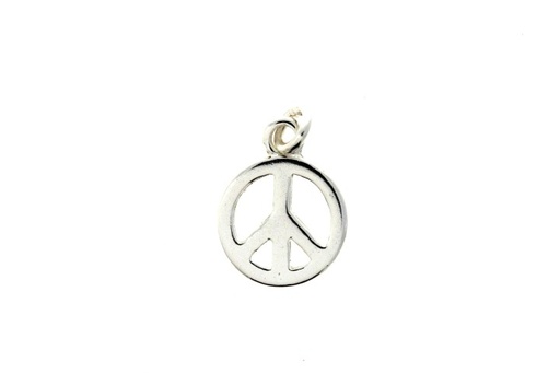 Colgante charm plata 925 simbolo paz 