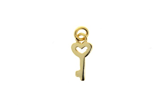Silver 925 charm heart key