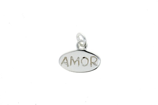Colgante charm plata 925 placa ovalada amor 