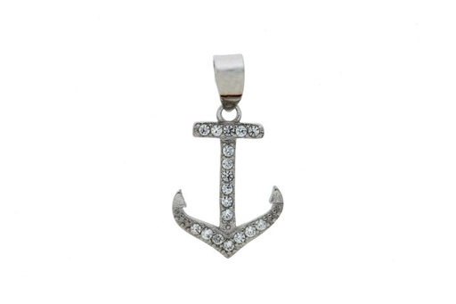[072090001ZBL] Silver 925 pendant cz anchor