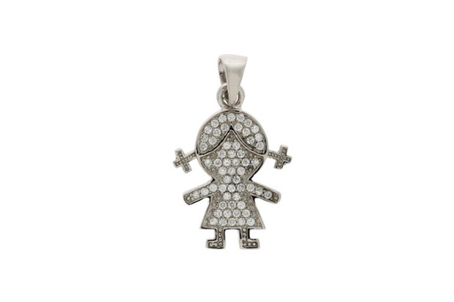 [074070001ZBL] Silver 925 pendant girl cz