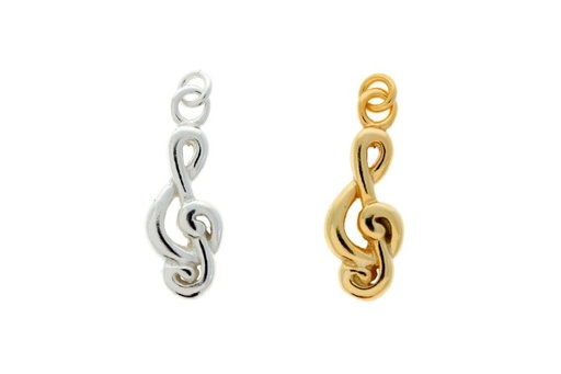 Colgante charm plata 925 símbolo música 