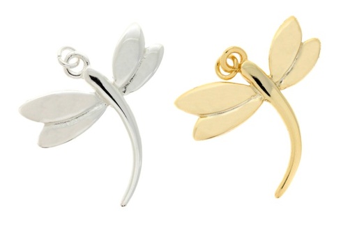 Colgante charm plata 925 libelula 