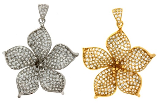 Colgante plata 925 zirconita flor 