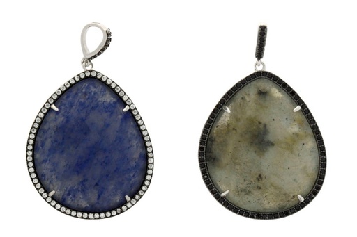 Silver 925  semi precious stone cz pendant