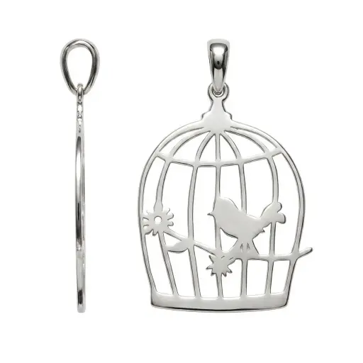 [0827800000PL] Silver 925 bird cage pendant