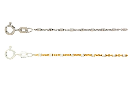 Diamond cut tube silver 925 ch 50cm sterling silver