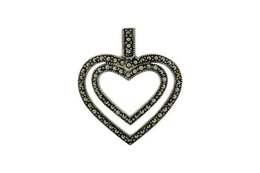 [085350006MAR] Colgante plata 925  marquesita corazon 