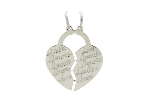 [0856400000PL] Silver 925 two in love pendant