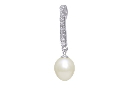 [086150001ZPB] Silver 925 pearl cz pendant