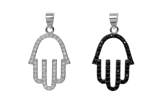 Colgante plata 925 zirconita mano fatima 