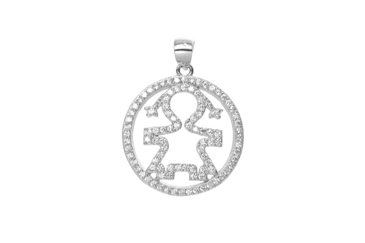 [088050001ZBL] Silver 925 boy pendant cz
