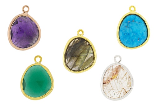 Charm silver 925 semiprecious stone