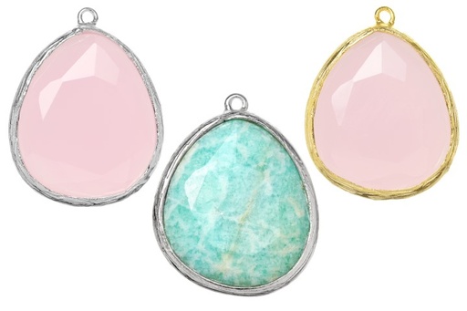 Charm silver 925 semiprecious stone