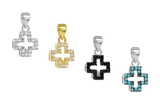 Colgante plata 925 zirconita cruz 