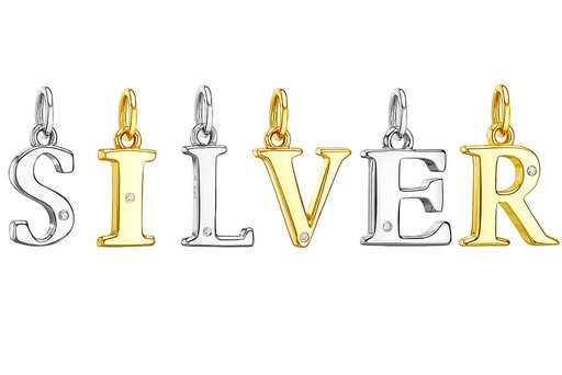 Colgante plata 925 letras con zirconita