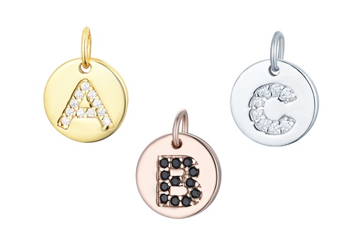 Silver 925 pendant cz initial