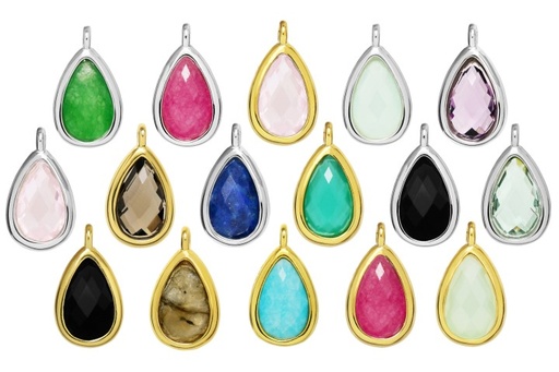 Charm silver 925 semiprecious stone