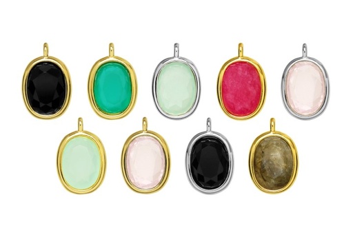 Charm silver 925 semiprecious stone