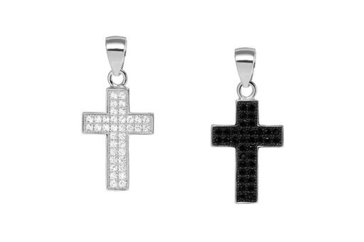 Silver 925 microsetting pendant cz cross