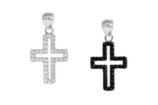 Colgante plata 925 zirconita cruz 