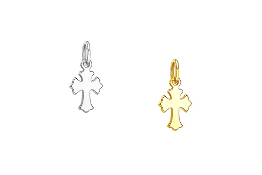 Colgante charm plata 925  cruz gotica sin anilla 