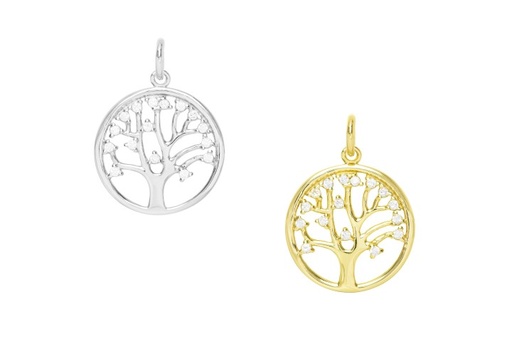 Silver 925 tree pendant cz