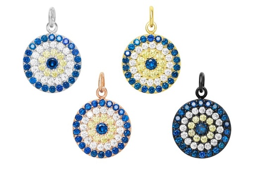 Silver 925 pendant turkish eye cz