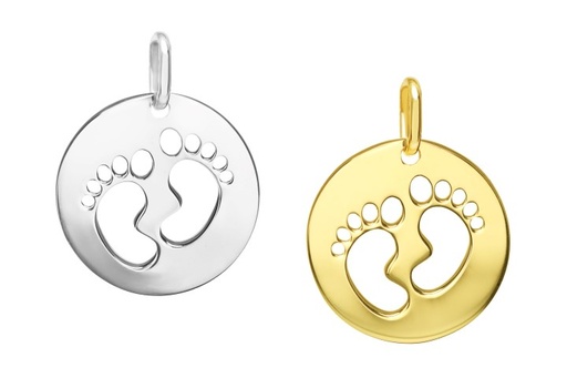 Colgante plata 925 placa pies 