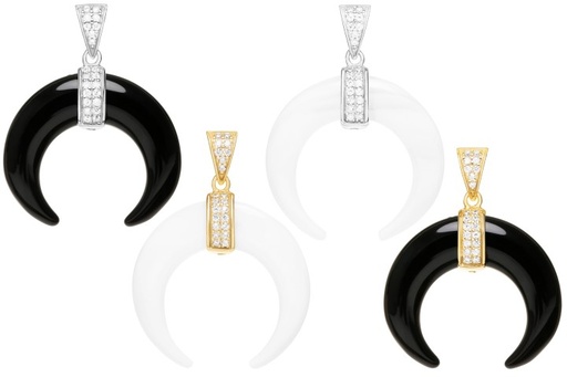 Colgante plata 925 piedra semipreciosa cuerno 