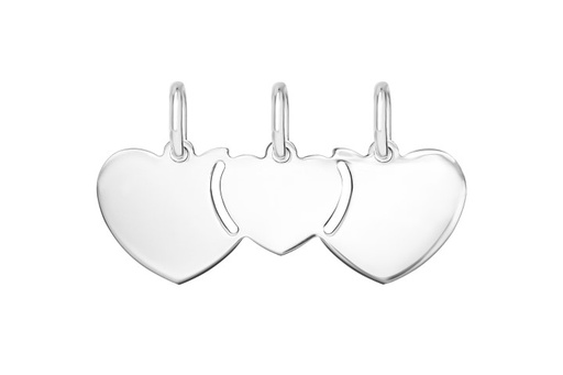 [1065900000PL] Placa plata 925 triple corazón