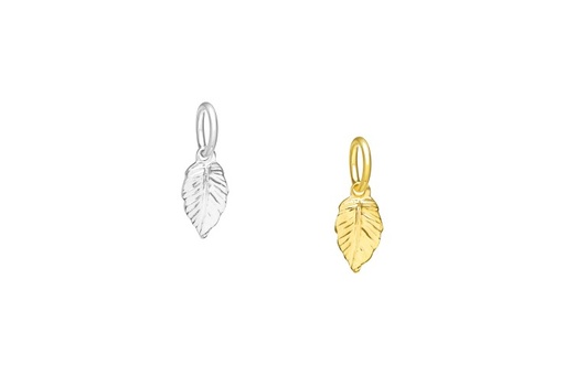 Pendant charm silver 925 leaf