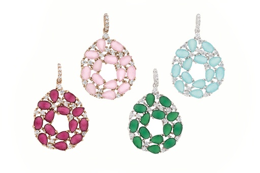 Silver 925 cz & stone pendant