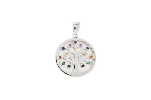 [115140001ZMC] Colgante plata 925 nacar mix zirconita arbol vida 