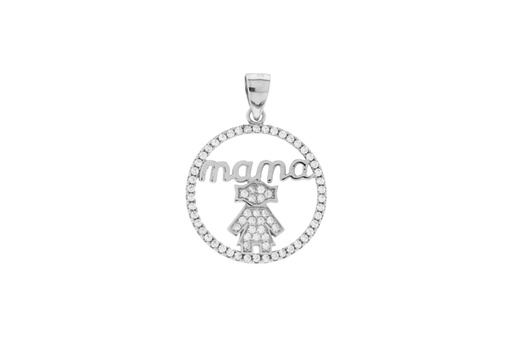 [115180001ZBL] Colgante plata 925 zirconita mama niña 