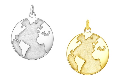 Colgante plata 925 mundo peq con anilla abierta 