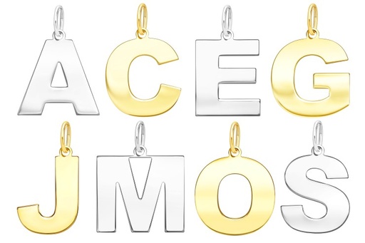 Sterling silver initial letter pendant