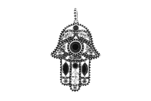 [119620001WNE] Silver 925 hand of fatima cz pendant
