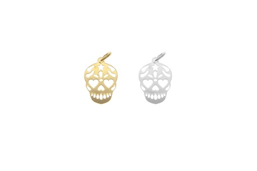 Colgante charm plata 925 calavera calada