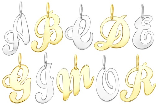 Silver 925 initial pendant