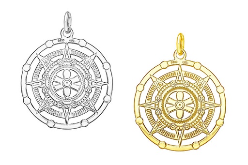 Colgante charm plata 925 cinco soles aztecas