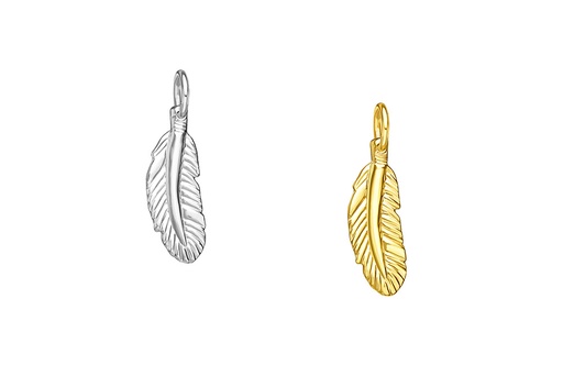 Pendant charm silver 925 feather