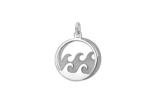 [12356150PLRT] Silver 925 wave pendant