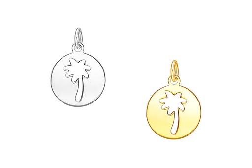 Colgante charm plata 925 palmera calada 