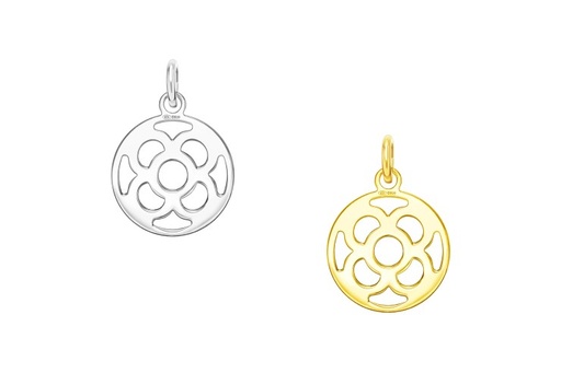 Colgante charm plata 925 flor de barcelona calada