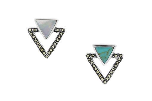 Colgante plata 925 triángulo marquesita & piedras 